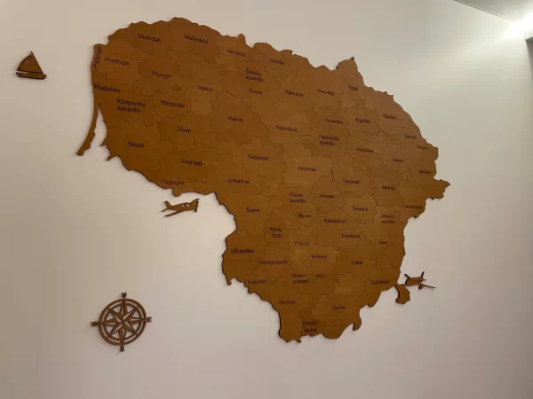 Lietuvos Mediniai žemėlapiai, su pinandtravel medinis zemelapis, wood map, wooden maps, žemėlapis ant sienos612